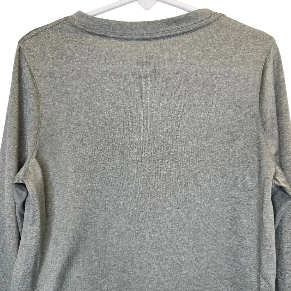 Nike Boys Small The Nike Tee Swoosh Dri-Fit Long Sleeve Shirt Grey White